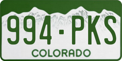 CO license plate 994PKS