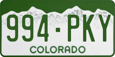 CO license plate 994PKY