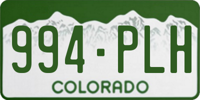 CO license plate 994PLH