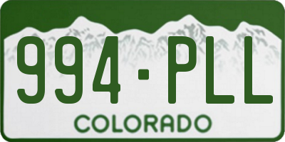 CO license plate 994PLL