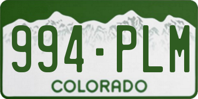 CO license plate 994PLM