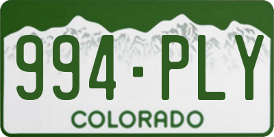 CO license plate 994PLY