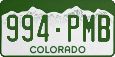 CO license plate 994PMB