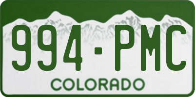 CO license plate 994PMC
