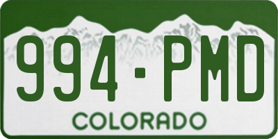 CO license plate 994PMD