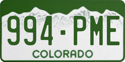 CO license plate 994PME