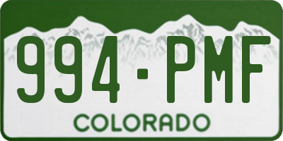 CO license plate 994PMF