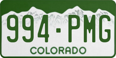 CO license plate 994PMG
