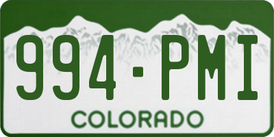 CO license plate 994PMI