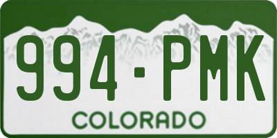 CO license plate 994PMK