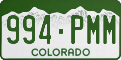 CO license plate 994PMM