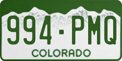CO license plate 994PMQ