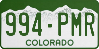 CO license plate 994PMR