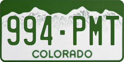 CO license plate 994PMT