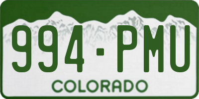 CO license plate 994PMU