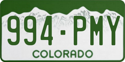 CO license plate 994PMY