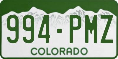 CO license plate 994PMZ