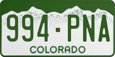 CO license plate 994PNA