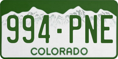 CO license plate 994PNE