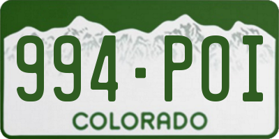 CO license plate 994POI