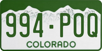 CO license plate 994POQ