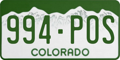 CO license plate 994POS