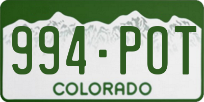 CO license plate 994POT