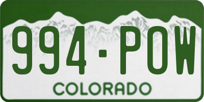 CO license plate 994POW