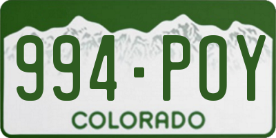 CO license plate 994POY