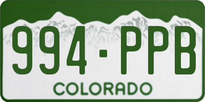 CO license plate 994PPB
