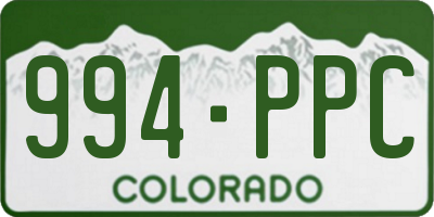 CO license plate 994PPC