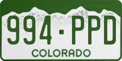 CO license plate 994PPD