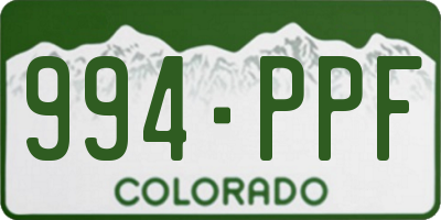 CO license plate 994PPF