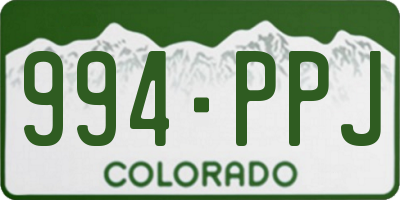 CO license plate 994PPJ