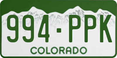 CO license plate 994PPK