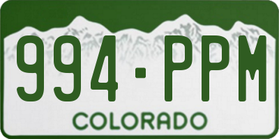 CO license plate 994PPM