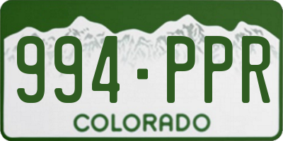 CO license plate 994PPR