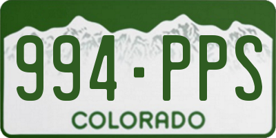 CO license plate 994PPS