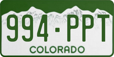 CO license plate 994PPT