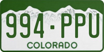 CO license plate 994PPU