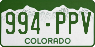 CO license plate 994PPV