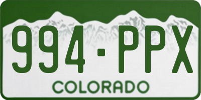 CO license plate 994PPX