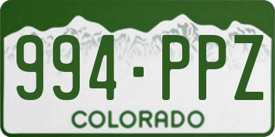 CO license plate 994PPZ