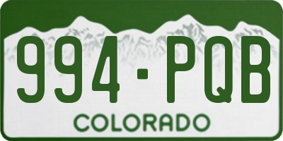 CO license plate 994PQB