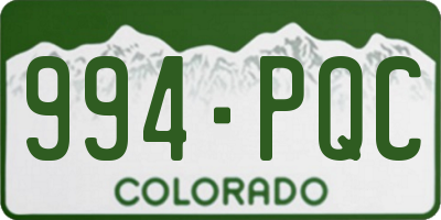 CO license plate 994PQC