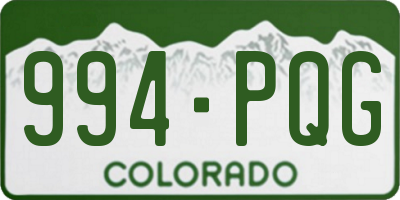 CO license plate 994PQG