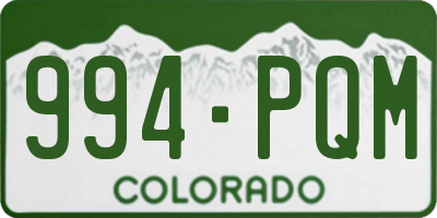 CO license plate 994PQM