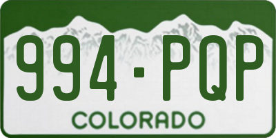 CO license plate 994PQP