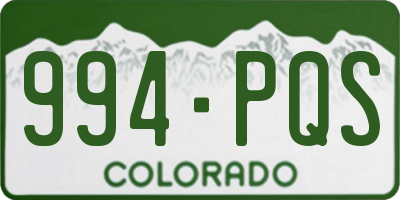 CO license plate 994PQS