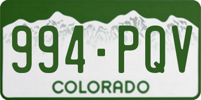 CO license plate 994PQV